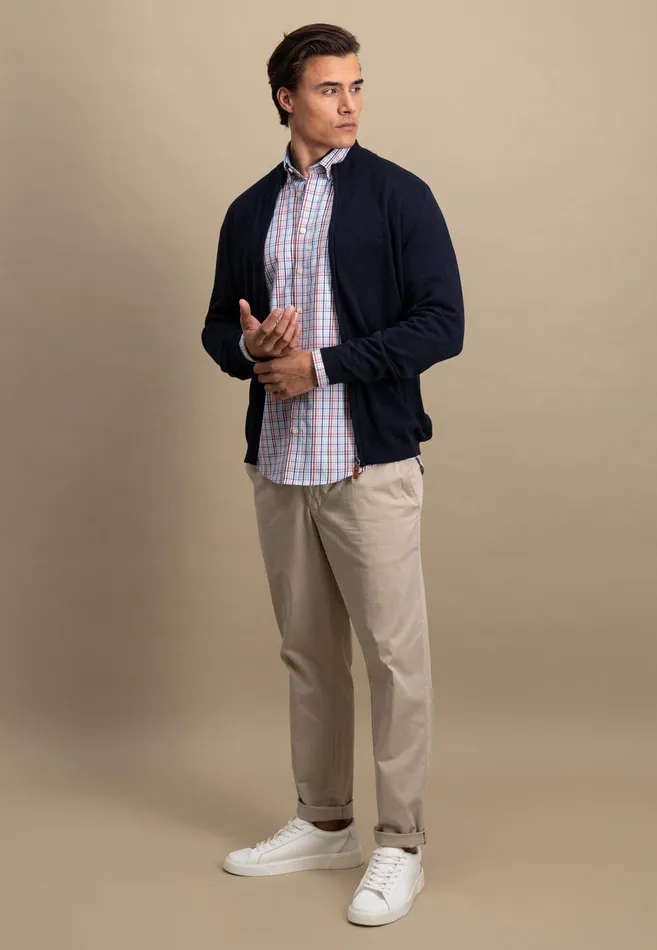 FYNCHHATTON Part Jacket With Stand up Collar In Plain Colors Summer Breezenavyturf Greennew Offwhite Men Cardigan