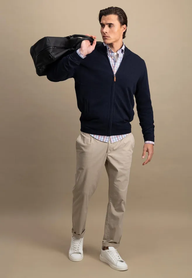 FYNCHHATTON Part Jacket With Stand up Collar In Plain Colors Summer Breezenavyturf Greennew Offwhite Men Cardigan