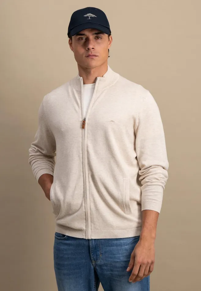 FYNCHHATTON Part Jacket With Stand up Collar In Plain Colors Summer Breezenavyturf Greennew Offwhite Men Cardigan