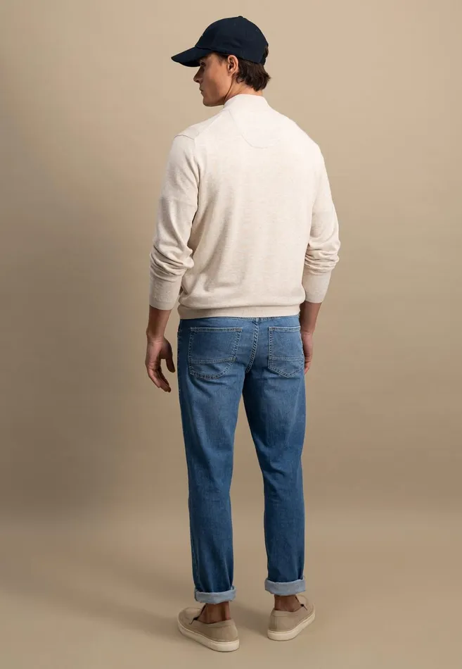 FYNCHHATTON Part Jacket With Stand up Collar In Plain Colors Summer Breezenavyturf Greennew Offwhite Men Cardigan