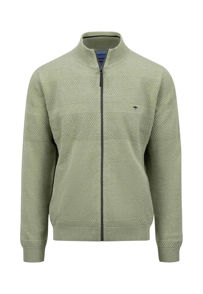 FYNCHHATTON Parting Jacket Made Of Cotton With Zipper Light Khakinavy Men Sweater FYNCHHATTON Parting Jacket Made Of Cotton With Zipper Light Khakinavy Men Sweater