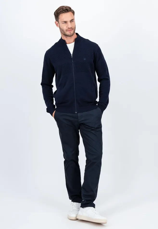 FYNCHHATTON Parting Jacket Made Of Cotton With Zipper Light Khakinavy Men Sweater