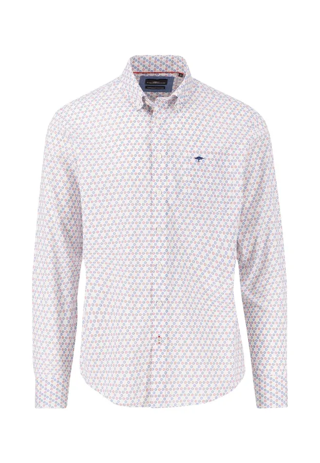 FYNCHHATTON Shirt With Buttondown Collar And Dot Pattern Poppy Redpeeturf Green Men Shirts FYNCHHATTON Shirt With Buttondown Collar And Dot Pattern Poppy Redpeeturf Green Men Shirts