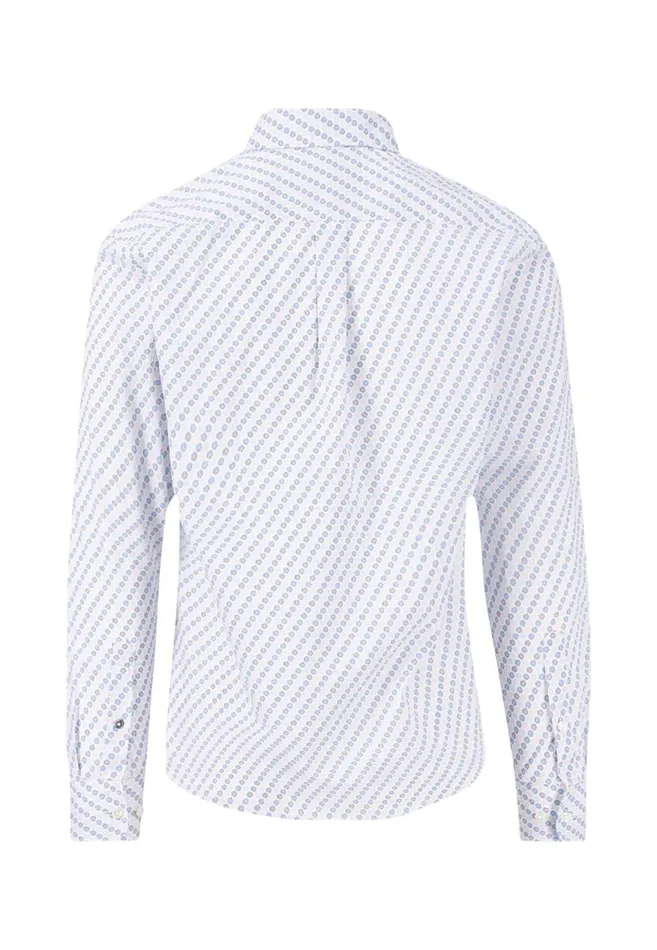 FYNCHHATTON Shirt With Buttondown Collar And Dot Pattern Poppy Redpeeturf Green Men Shirts