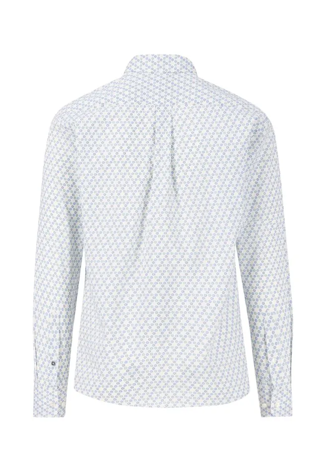 FYNCHHATTON Shirt With Buttondown Collar And Dot Pattern Poppy Redpeeturf Green Men Shirts