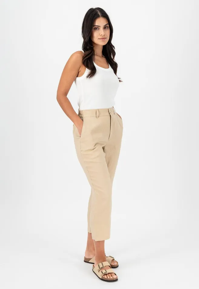 FYNCHHATTON Soft 78 Pants Made Of Linen Whitereed Greensafari Beigeblackbright Apricot Women Pants FYNCHHATTON Soft 78 Pants Made Of Linen Whitereed Greensafari Beigeblackbright Apricot Women Pants