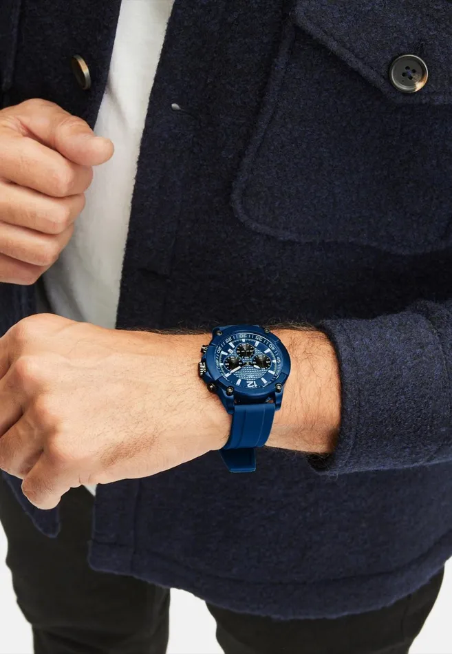 FYNCHHATTON Stainless Steel Watch With Chronograph Blue Men Watch FYNCHHATTON Stainless Steel Watch With Chronograph Blue Men Watch