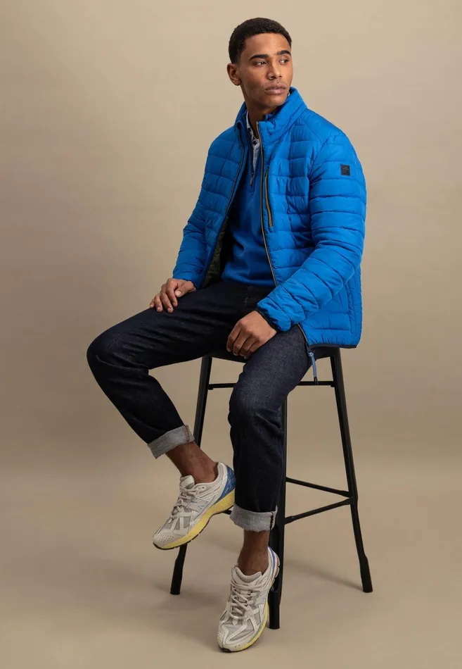 FYNCHHATTON Stepp Jacket Casual Fit With Breast Pocket Dark Navystrong Blue Men Jackets and Coats