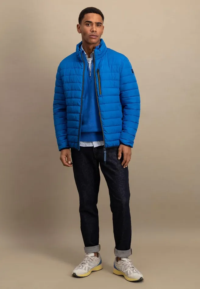 FYNCHHATTON Stepp Jacket Casual Fit With Breast Pocket Dark Navystrong Blue Men Jackets and Coats