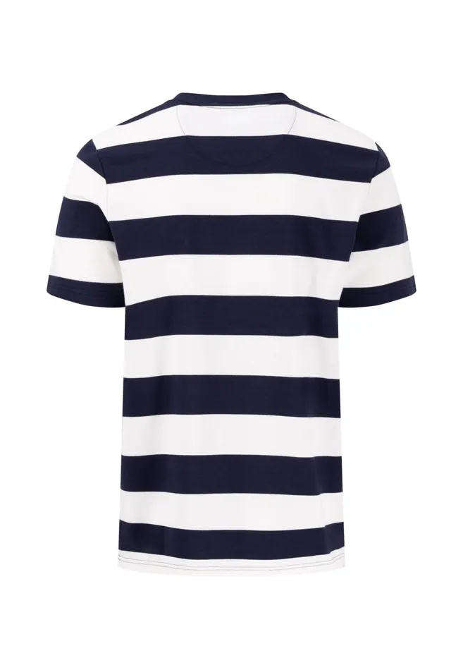 FYNCHHATTON Striped Tshirt With A Colored LogoTail Navynew Offwhite Men Tshirts