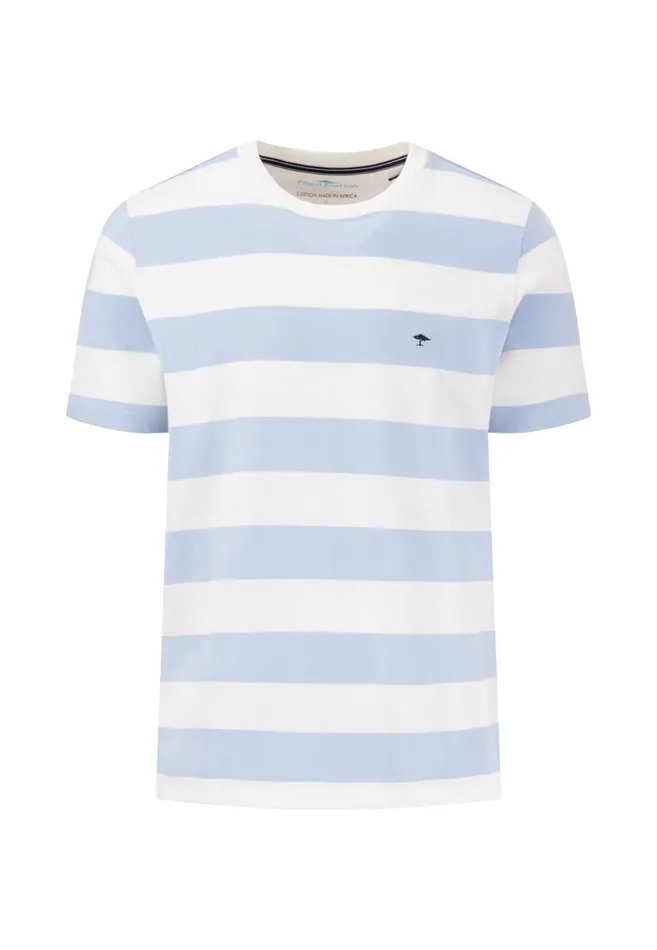 FYNCHHATTON Striped Tshirt With A Colored LogoTail Navynew Offwhite Men Tshirts