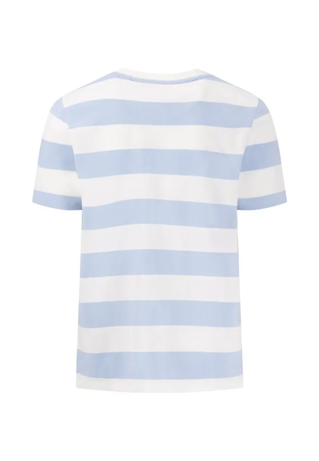 FYNCHHATTON Striped Tshirt With A Colored LogoTail Navynew Offwhite Men Tshirts