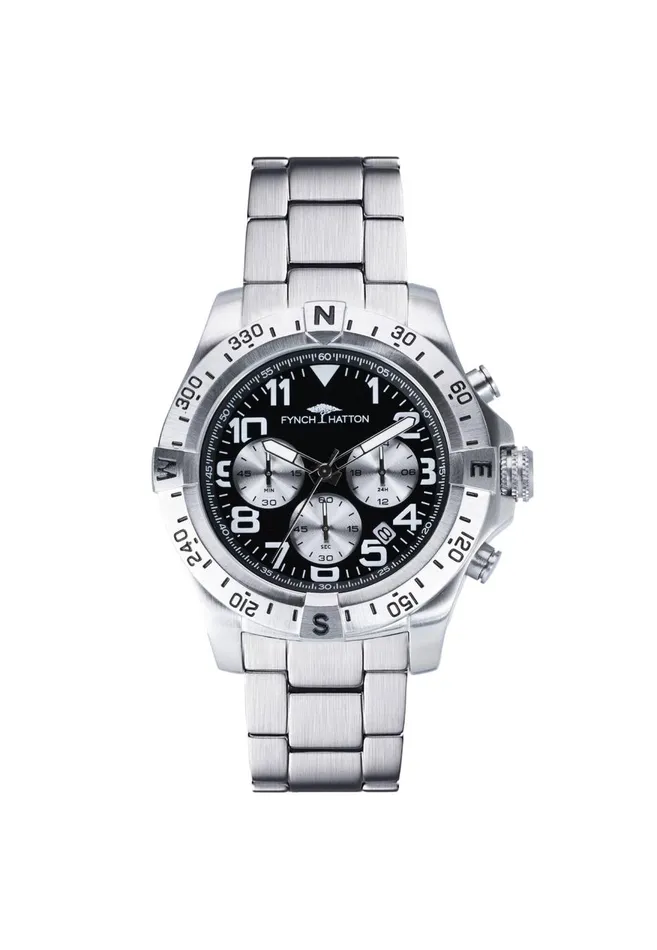 FYNCHHATTON Watch With Stainless Steel Band Silver Men Watch FYNCHHATTON Watch With Stainless Steel Band Silver Men Watch