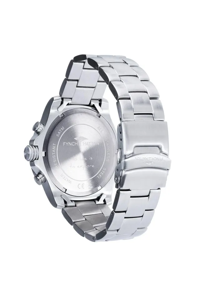 FYNCHHATTON Watch With Stainless Steel Band Silver Men Watch FYNCHHATTON Watch With Stainless Steel Band Silver Men Watch