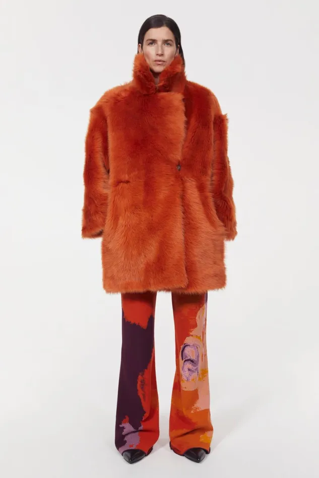 Georgia Shearling Coat Amber Women Rodebjer Outerwear
