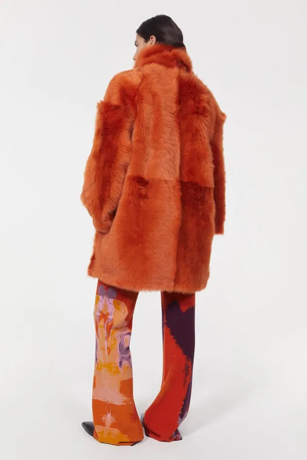 Georgia Shearling Coat Amber Women Rodebjer Outerwear