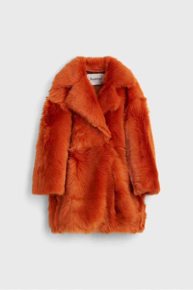 Georgia Shearling Coat Amber Women Rodebjer Outerwear