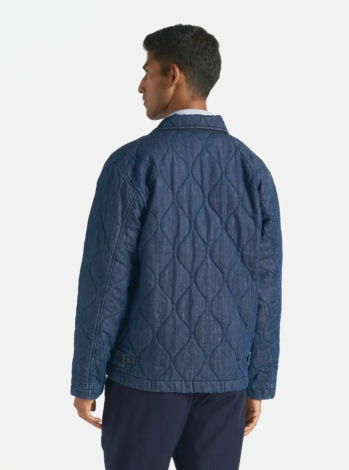 Gower Jacket In Indigo Quilt Denim Men Universal Works Coats and Outerwear