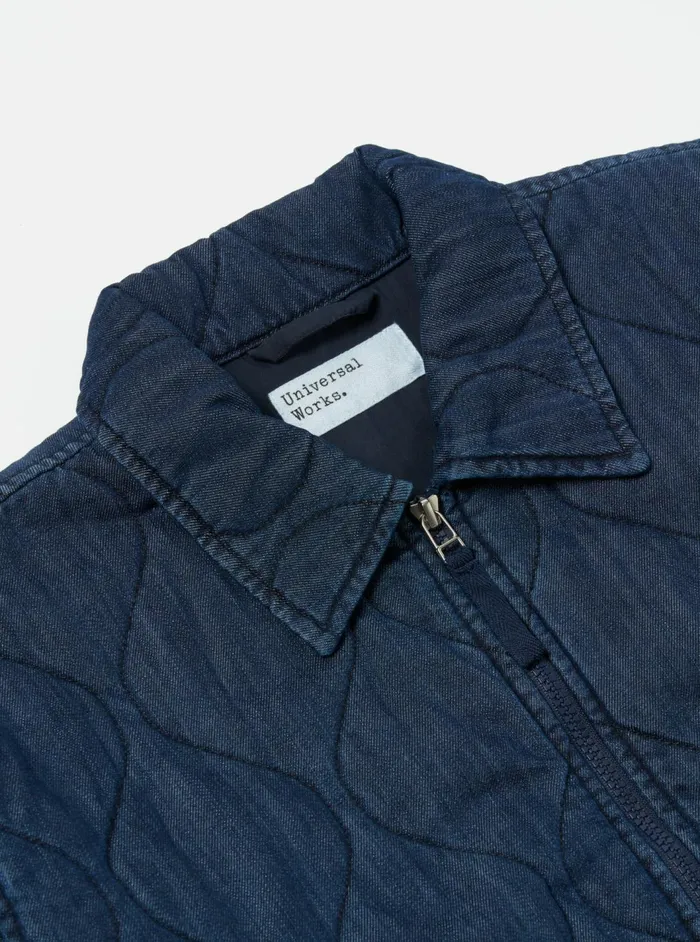 Gower Jacket In Indigo Quilt Denim Men Universal Works Coats and Outerwear