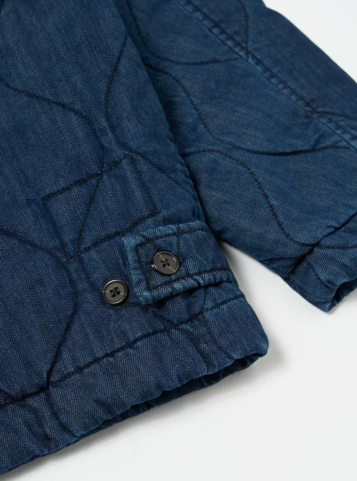 Gower Jacket In Indigo Quilt Denim Men Universal Works Coats and Outerwear