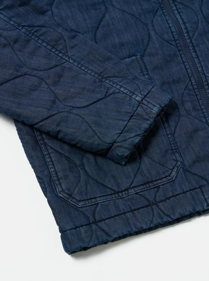 Gower Jacket In Indigo Quilt Denim Men Universal Works Coats and Outerwear