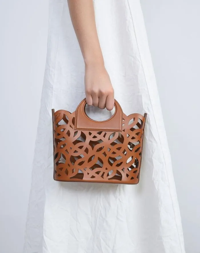 HandbagsAccessories Vachetta Leather 8 Knot Basket BagMini Copper Lafayette 148 New York Crossbodies