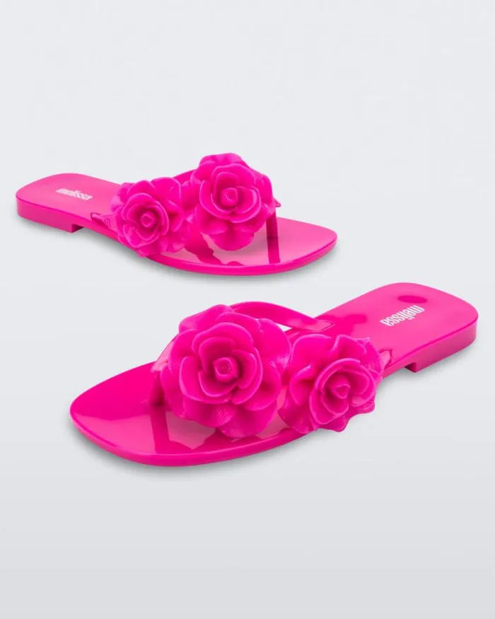 Harmomic Squared Garden Pink Women Melissa Flip Flops