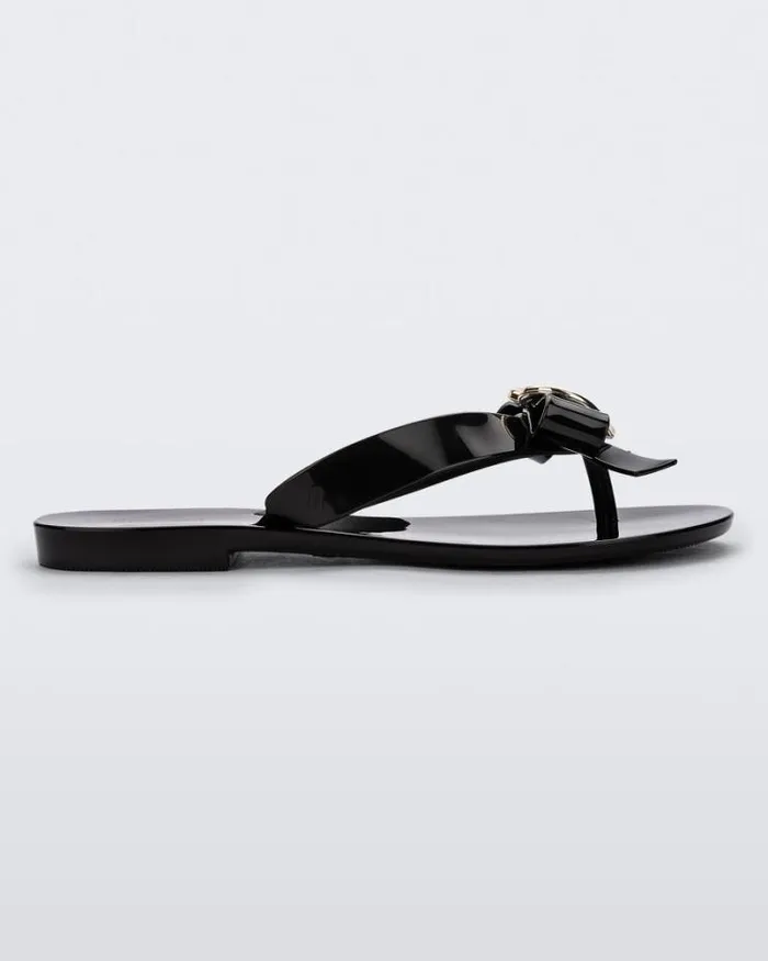 Harmonic Heart Black Women Melissa Flip Flops