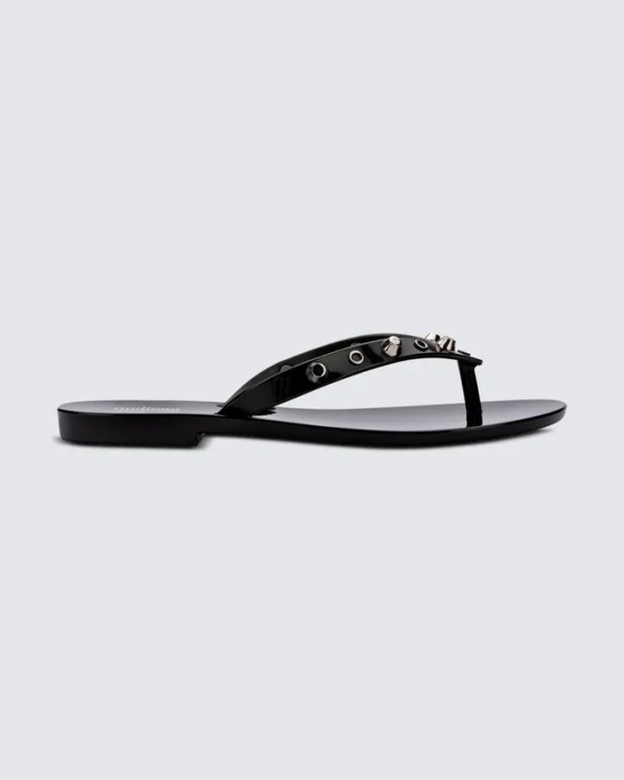 Harmonic Studs Black Women Melissa Flip Flops
