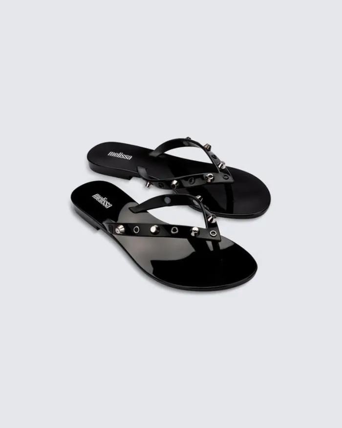Harmonic Studs Black Women Melissa Flip Flops