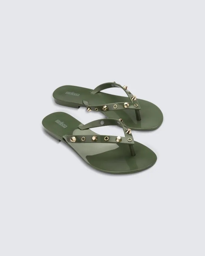 Harmonic Studs Green Women Melissa Flip Flops