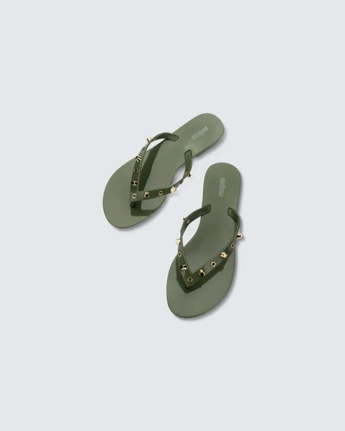 Harmonic Studs Green Women Melissa Flip Flops