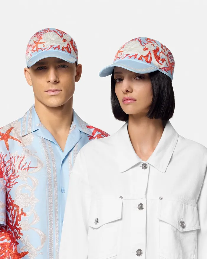 Hats and Caps WomenMen Versace Barocco Sea Baseball Cap Blueprint