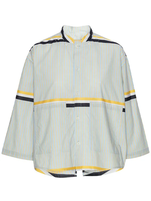 Henrik Vibskov Boutique Back X Shirt 8211 Blue Yellow Stripes Women Tops