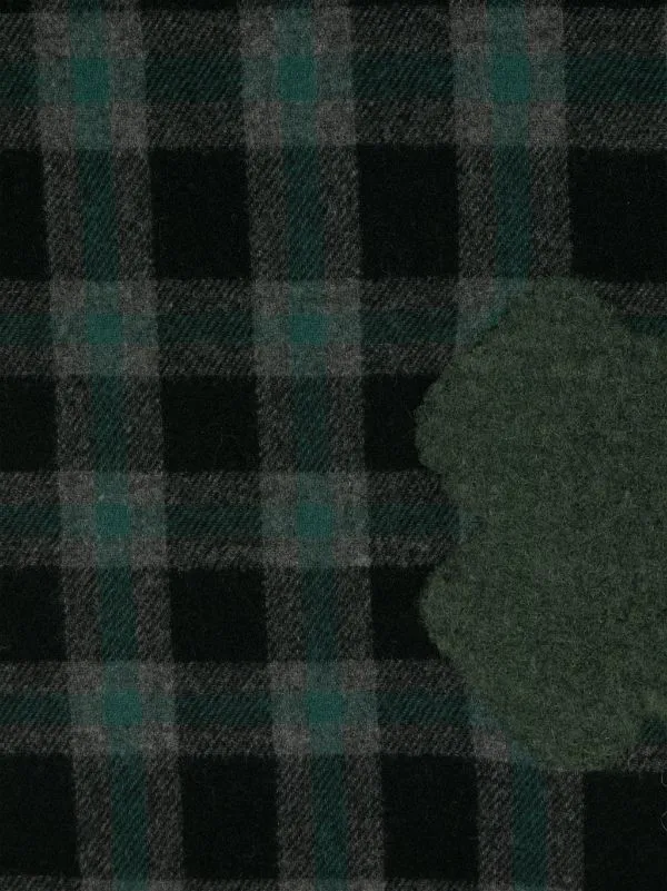Henrik Vibskov Boutique Cross Wool Scarf 8211 Olive Grid Cross Men Scarves