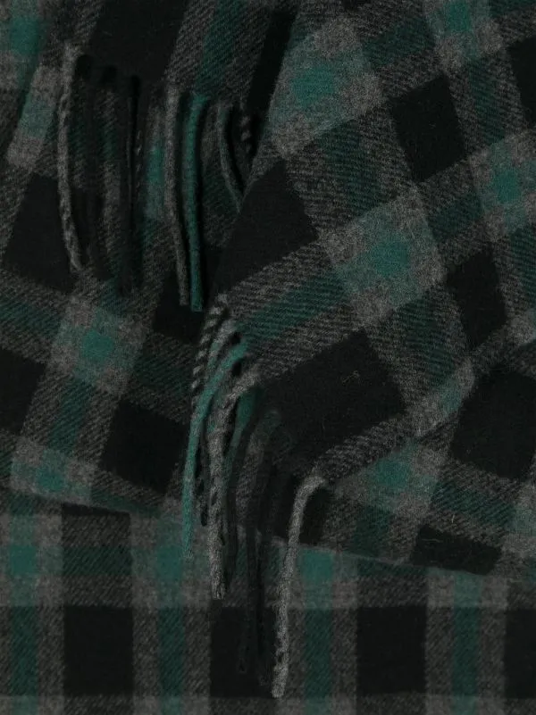 Henrik Vibskov Boutique Cross Wool Scarf 8211 Olive Grid Cross Men Scarves