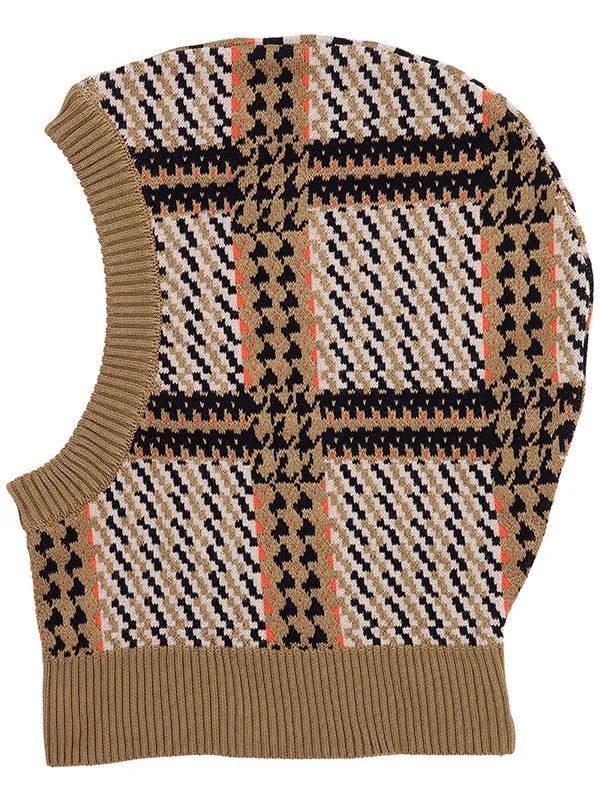 Henrik Vibskov Boutique Dusk Knit Balaclava 8211 Orange Mixed Checks Women Knitwear
