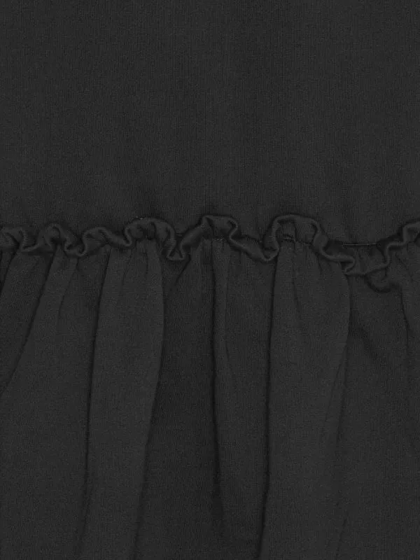 Henrik Vibskov Boutique French Terry TShirt Ruffle Dress 8211 Ash Black Women Dresses