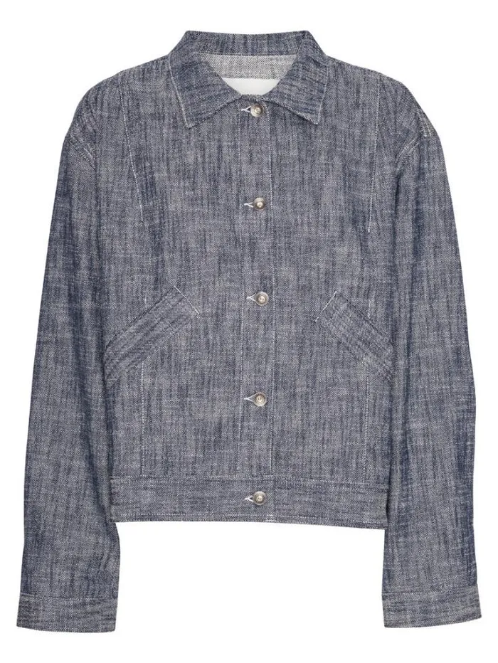 Henrik Vibskov Boutique Frown Denim Jacket 8211 Blue White Blur Women Jackets and Coats Henrik Vibskov Boutique Frown Denim Jacket 8211 Blue White Blur Women Jackets and Coats