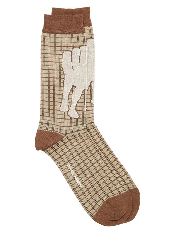 Henrik Vibskov Boutique Handfeet Chair Socks Homme 8211 Beige Chair Brown Checks Men Socks Henrik Vibskov Boutique Handfeet Chair Socks Homme 8211 Beige Chair Brown Checks Men Socks