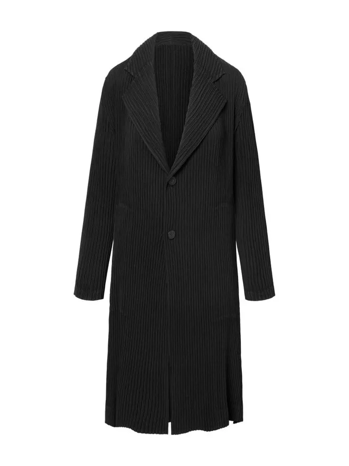 Henrik Vibskov Boutique Hatching Pleats Coat 8211 Black Women Jackets and Coats