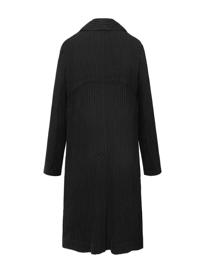 Henrik Vibskov Boutique Hatching Pleats Coat 8211 Black Women Jackets and Coats