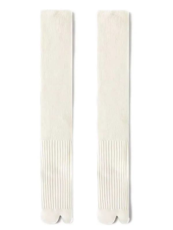 Henrik Vibskov Boutique KneeHigh Ribbed Tabi Socks 8211 White Men Socks