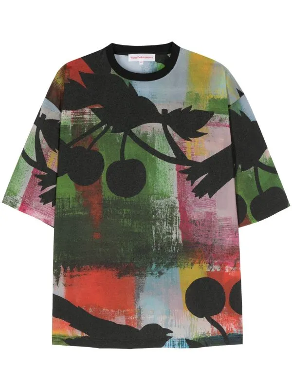 Henrik Vibskov Boutique Oversized T 8211 Black Cherries Print Men Tops