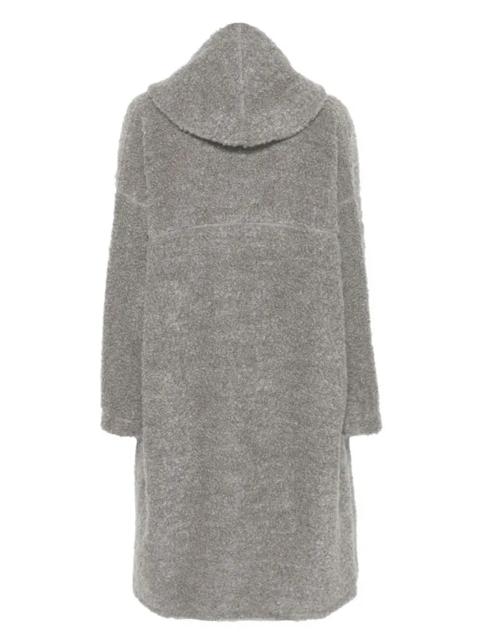 Henrik Vibskov Boutique Raw Wool Loop Yarn Coat 8211 Charcoal Black Women Jackets and Coats