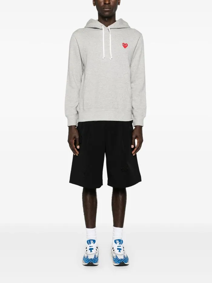 Henrik Vibskov Boutique Unisex Hoodie Red Heart 8211 Grey Men Hoodies and Sweatshirts
