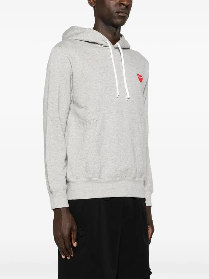 Henrik Vibskov Boutique Unisex Hoodie Red Heart 8211 Grey Men Hoodies and Sweatshirts