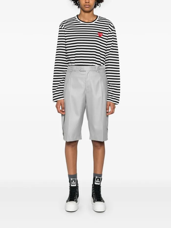 Henrik Vibskov Boutique Unisex Striped Tee Red Heart 8211 Black Men Tops
