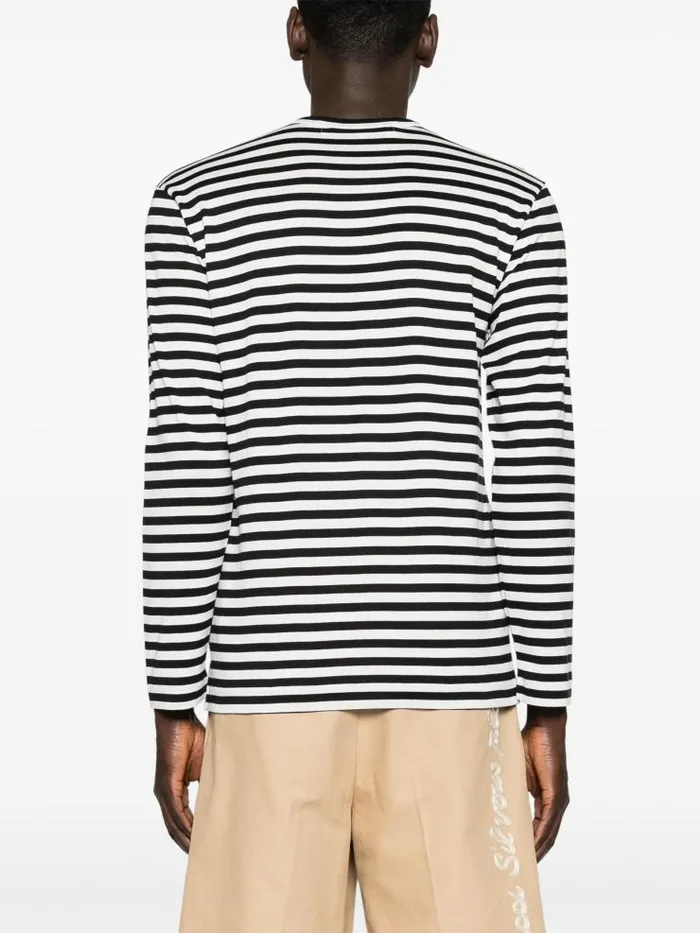 Henrik Vibskov Boutique Unisex Striped Tee Red Heart 8211 Black Men Tops