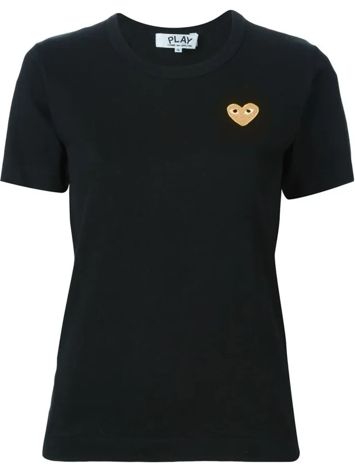 Henrik Vibskov Boutique Women039s Short Sleeve Tee Gold Heart 8211 Black Women Tops